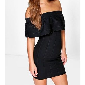 Black strapless dress